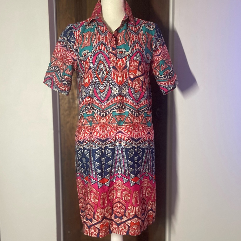 Retro Collared Vacation Dress